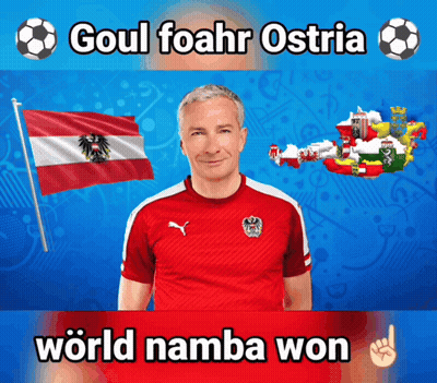 Man In Red Shirt Saying Austria GIF