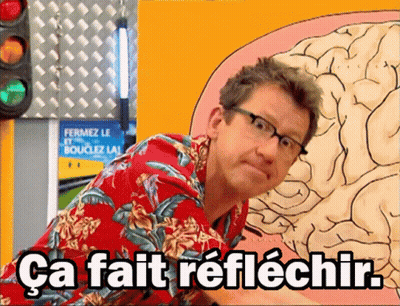 Man In Red Shirt Saying Ca Fait Reflechir GIF