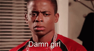 Man In Red Shirt Saying Damn Girl GIF