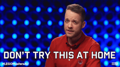Man In Red Shirt Saying Don't Try This At Home GIF