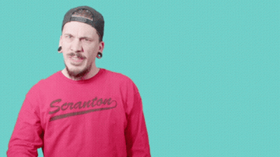 Man In Red Shirt Saying Finish Him Pointing GIF
