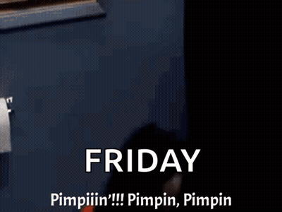 Man In Red Shirt Saying Friday Pimpin GIF