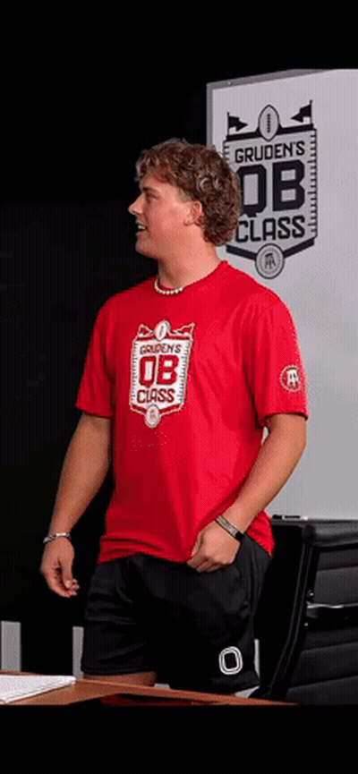 Man In Red Shirt Saying Gruden Db Class GIF
