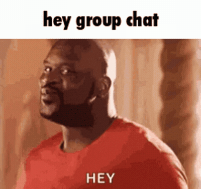 Man In Red Shirt Saying Hey Group Chat GIF