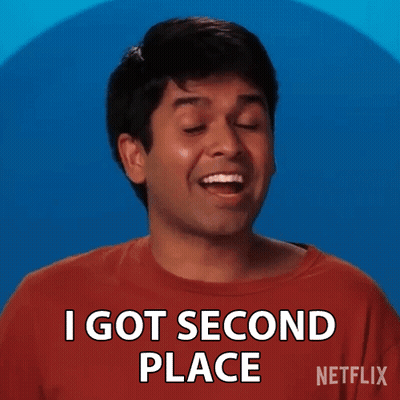 Man In Red Shirt Saying I Got Second Place GIF