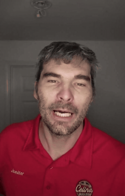 Man in Red Shirt Saying Junior