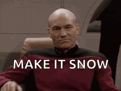Man In Red Shirt Saying Make It Snow GIF