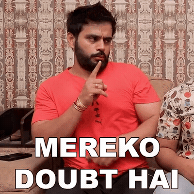 Man In Red Shirt Saying Mereko Doubt Hai GIF