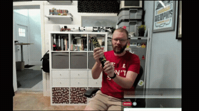 Man in Red Shirt Saying N't
