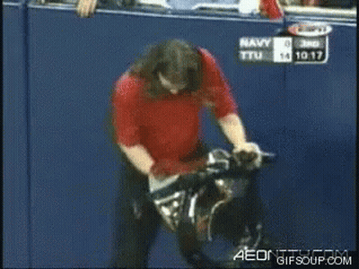 Man In Red Shirt Saying Navy GIF