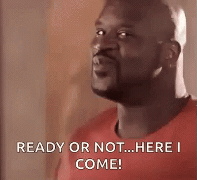 Man In Red Shirt Saying Ready Or Not GIF