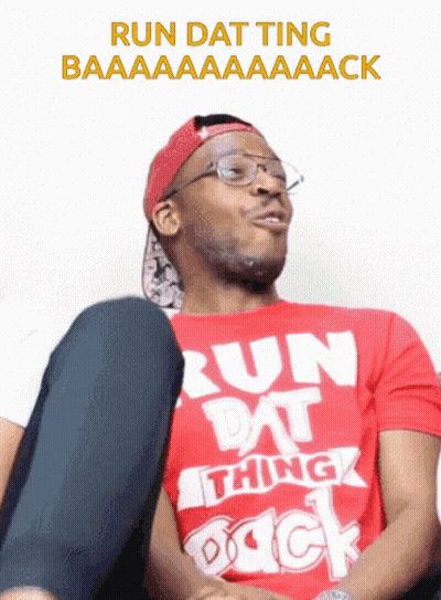 Man In Red Shirt Saying Run Dat Thing Back GIF