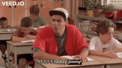 Man In Red Shirt Saying T-T-T-T Today Jimmy GIF
