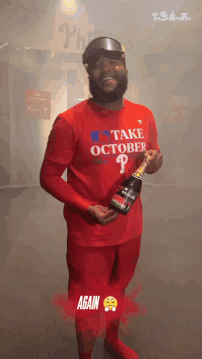 Man In Red Shirt Saying Take October GIF