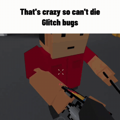 Man In Red Shirt Saying That's Crazy So Can't Die Glitch Bugs GIF