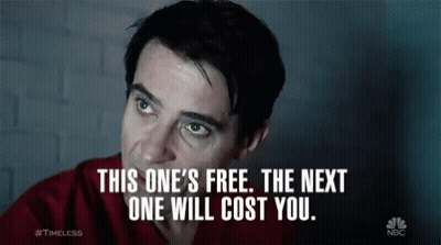 Man In Red Shirt Saying This One's Free The Next One Will Cost You GIF