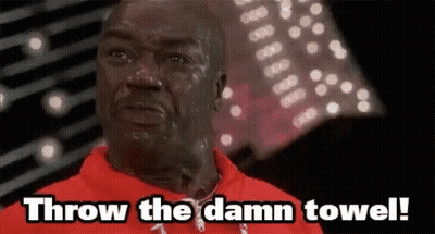 Man In Red Shirt Saying Throw The Damn Towel GIF