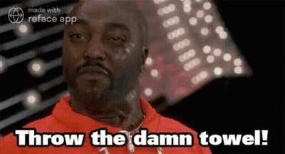 Man In Red Shirt Saying Throw The Damn Towel GIF