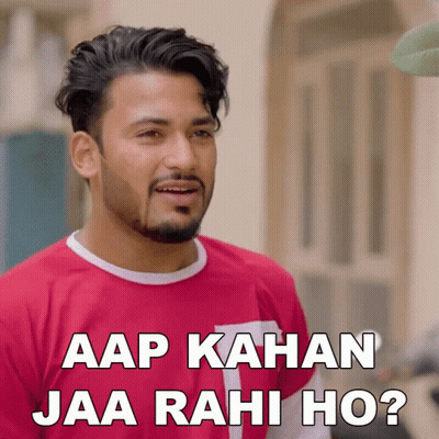 Man In Red Shirt Says Aap Kahan Jaa Rahi Ho GIF
