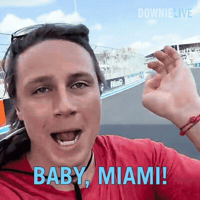 Man In Red Shirt Says Baby Miami GIF