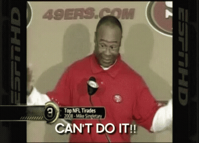Man In Red Shirt Says Can't Do It At Microphone GIF