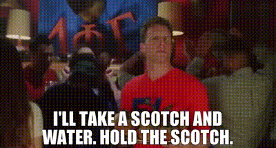 Man In Red Shirt Says Hold Scotch GIF
