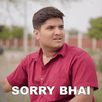 Man In Red Shirt Says Sorry Bhai GIF