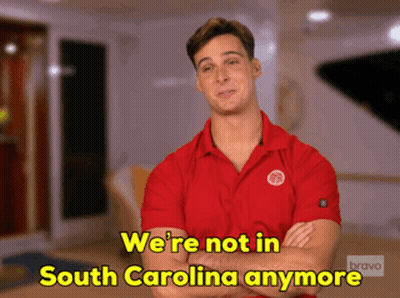Man In Red Shirt Says We Are Not In South Carolina Anymore GIF
