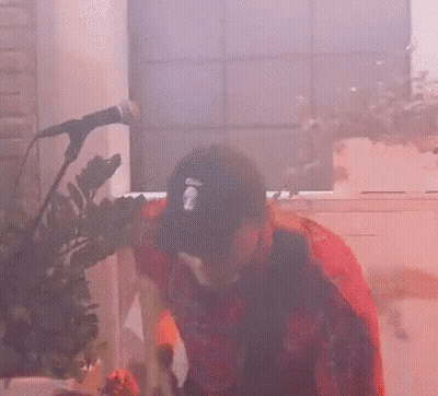 Man In Red Shirt Singing GIF