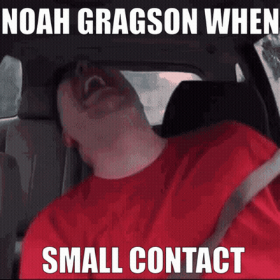 Man In Red Shirt Sitting In Back Seat Of Car GIF