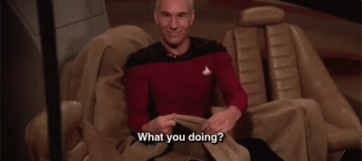 Man In Red Shirt Smiling Saying What GIF