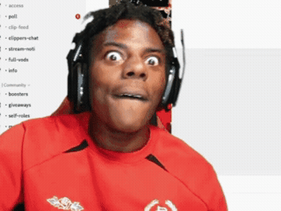 Man In Red Shirt Surprised With Headphones GIF