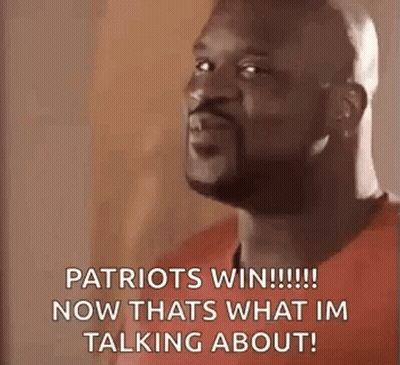 Man In Red Shirt Talking About Patriots Winning GIF