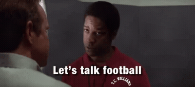 Man In Red Shirt Talking Let's Talk Football GIF
