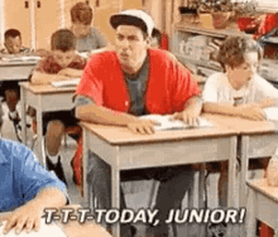 Man In Red Shirt Talking To Another Man GIF
