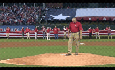 Man In Red Shirt Throwing Baseball GIF