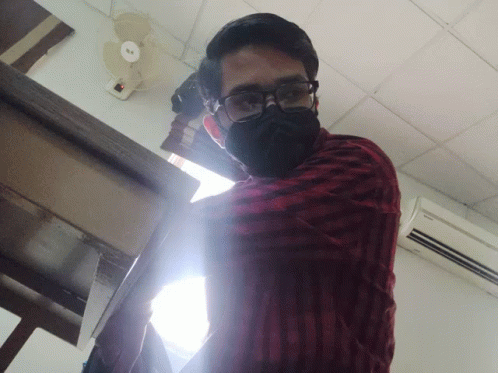 Man In Red Shirt Upside Down GIF