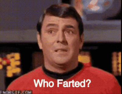 Man In Red Shirt Who Farted GIF