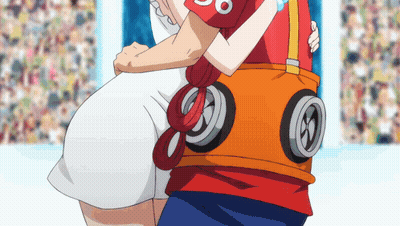 Man In Red Shirt With 50 Holding Woman In Arms GIF