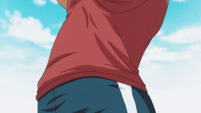 Man In Red Shirt With Blue Sky And Clouds GIF