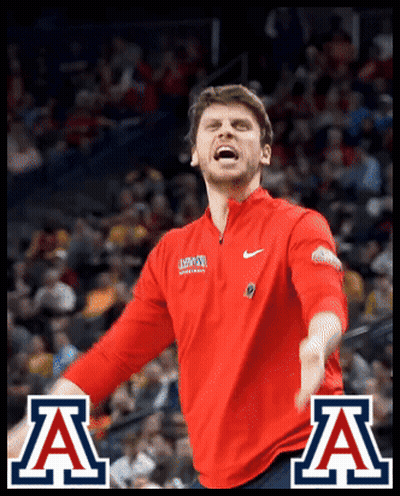 Man In Red Shirt With Letter A GIF