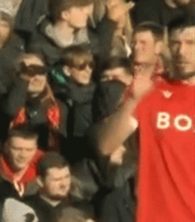 Man In Red Shirt With Letter B GIF