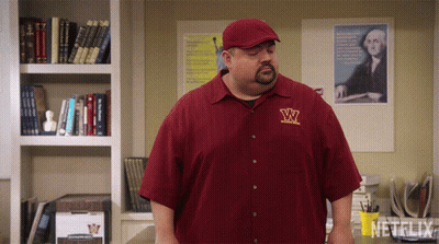 Man In Red Shirt With Letter W GIF