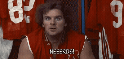 Man In Red Shirt With Neeerds GIF