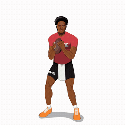 Man In Red Shirt With Number 08-06 GIF