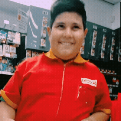 Man In Red Shirt With OXXO Pocket GIF