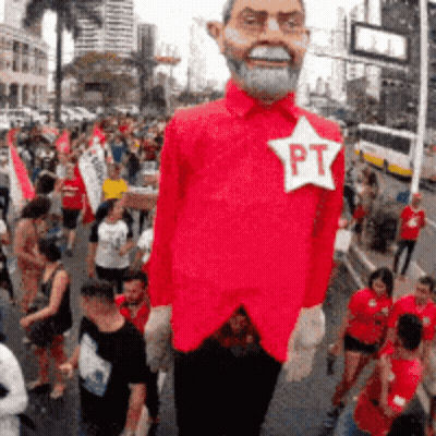 Man In Red Shirt With PT Star GIF