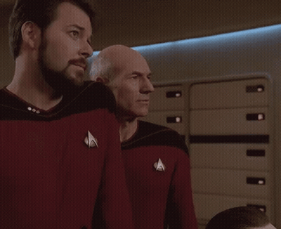 Man In Red Shirt With Star Trek Logo GIF