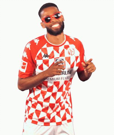 Man In Red Shirt With TB Sleeve And Sunglasses GIF