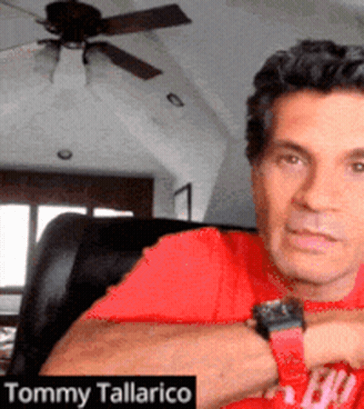Man In Red Shirt With Tommy Tallarico GIF